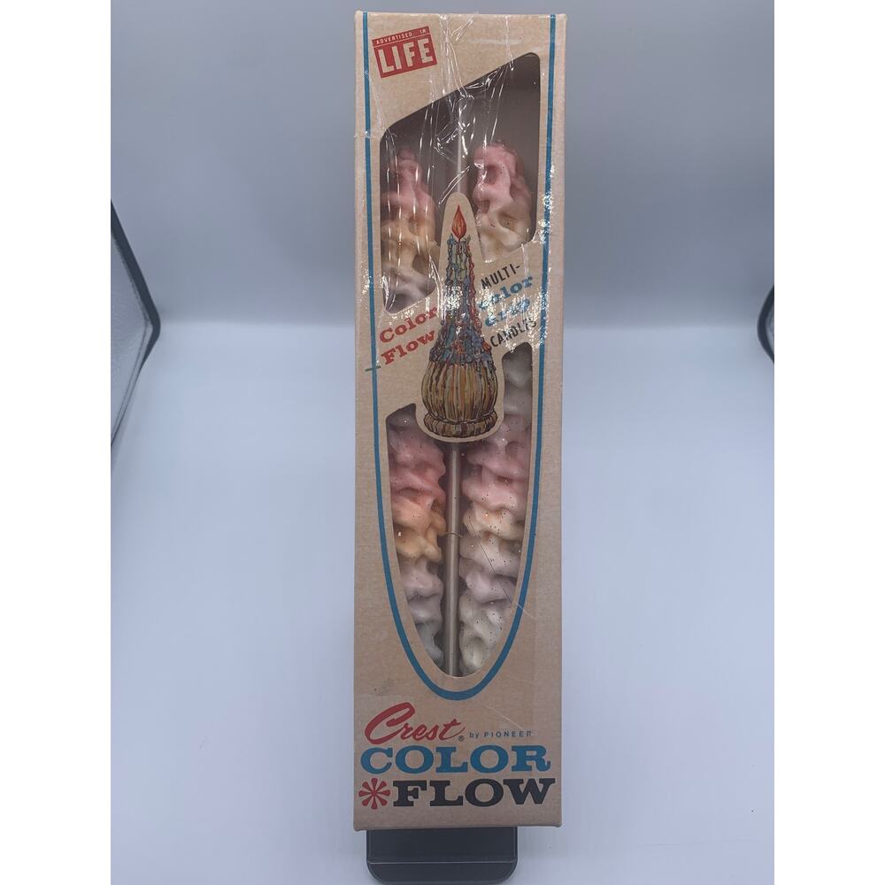 VTG 1970 Multi-Drip Candles Crest By Pioneer Color Flow Life Unsealed Box Retro